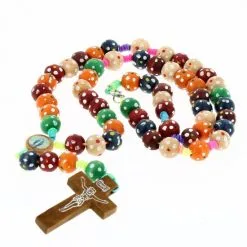 Rosario Collana Legno Corda Multicolor Grano 9 Mm -Sconto Rosari Fai da Te in Italia rosario collana legno corda multicolore grano 9 mm27000583d 550x550 1