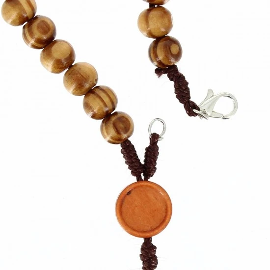 Rosario Collana Legno Corda Tau Grano 8 Mm 2 Rosario Collana Legno Corda Tau Grano 8 Mm - immagine 2