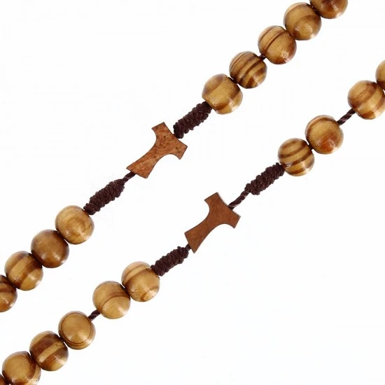 Rosario Collana Legno Corda Tau Grano 8 Mm 3 Rosario Collana Legno Corda Tau Grano 8 Mm - immagine 3