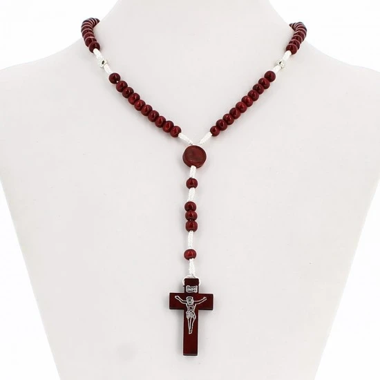 Rosario Collana Legno Pater Rose Grano 7 Mm 3 Rosario Collana Legno Pater Rose Grano 7 Mm - immagine 3