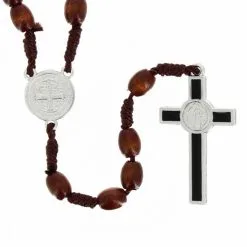 Rosario Collana Legno San Benedetto 6x8 Mm -Sconto Rosari Fai da Te in Italia rosario collana legno san benedetto 6x8 mm27000584b 550x550 1