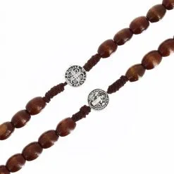 Rosario Collana Legno San Benedetto 6x8 Mm -Sconto Rosari Fai da Te in Italia rosario collana legno san benedetto 6x8 mm27000584d 550x550 1