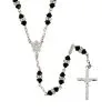 Rosario Cristallo Nero Argento E Swaroski Grano 5 Mm