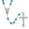 Rosario In Vetro Azzurro Grano 6 Mm
