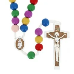 Rosario Legno Corda Multicolor Grano 9 Mm