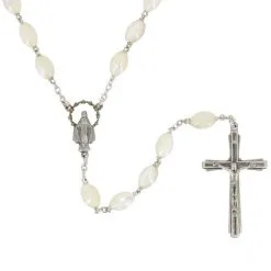 Rosario Madreperla Argento 925 Grano 7x10 Mm