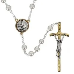 Rosario Perle Vetro Sacra Famiglia Grano 6 Mm