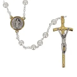 Rosario Perle Vetro San Benedetto Grano 6 Mm