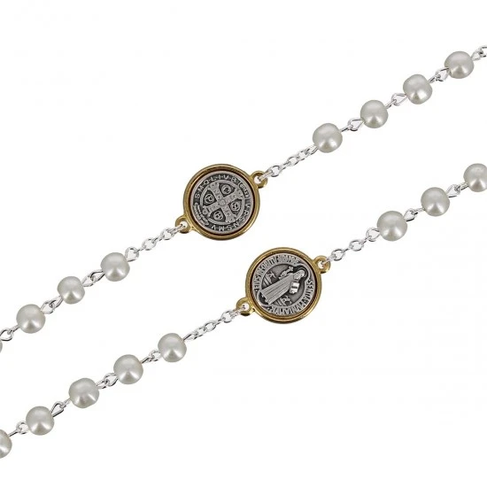 Rosario Perle Vetro San Benedetto Grano 6 Mm 2 Rosario Perle Vetro San Benedetto Grano 6 Mm - immagine 2