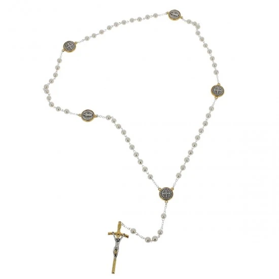 Rosario Perle Vetro San Benedetto Grano 6 Mm 5 Rosario Perle Vetro San Benedetto Grano 6 Mm - immagine 5