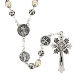 Rosario San Benedetto Perla Avorio Grano 8 Mm