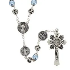 Rosario San Benedetto Perla Celeste Grano 8 Mm