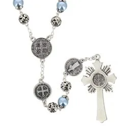 Rosario San Benedetto Perla Celeste Grano 8 Mm -Sconto Rosari Fai da Te in Italia rosario san benedetto perla celeste grano 8 mm 27000562d 550x550 1