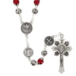 Rosario San Benedetto Perla Rosso Grano 8 Mm