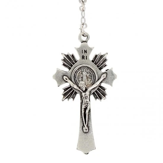 Rosario San Benedetto Perla Rosso Grano 8 Mm 2 Rosario San Benedetto Perla Rosso Grano 8 Mm - immagine 2