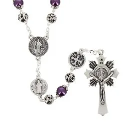 Rosario San Benedetto Perla Viola Grano 8 Mm