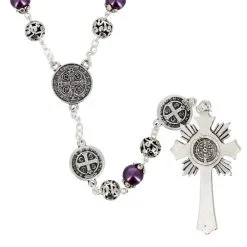 Rosario San Benedetto Perla Viola Grano 8 Mm -Sconto Rosari Fai da Te in Italia rosario san benedetto perla viola grano 8 mm 27000559d 550x550 1