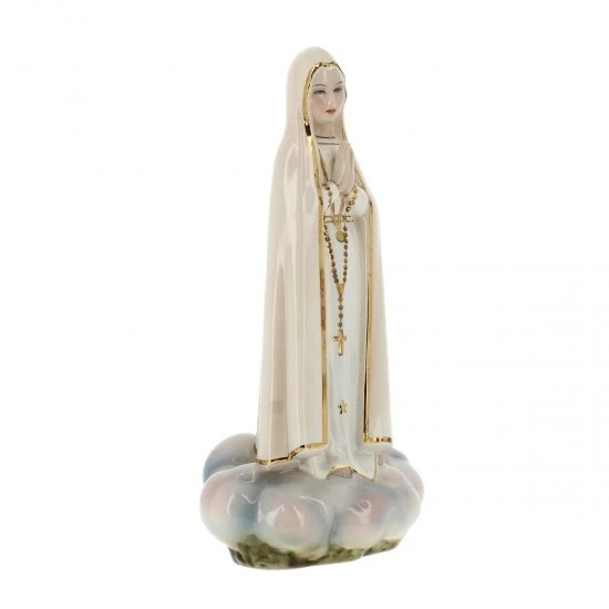 Statua Madonna Di Fatima Ceramica 31 Cm 3 Statua Madonna Di Fatima Ceramica 31 Cm - immagine 3