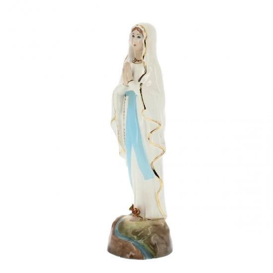 Statua Madonna Di Lourdes Ceramica 28 Cm 2 Statua Madonna Di Lourdes Ceramica 28 Cm - immagine 2