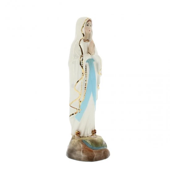 Statua Madonna Di Lourdes Ceramica 28 Cm 3 Statua Madonna Di Lourdes Ceramica 28 Cm - immagine 3