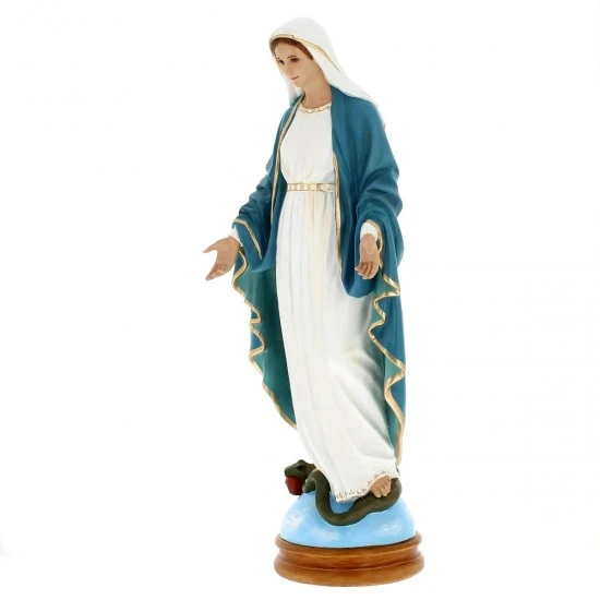 Statua Madonna Miracolosa Resina Colorata 70 Cm 3 Statua Madonna Miracolosa Resina Colorata 70 Cm - immagine 3